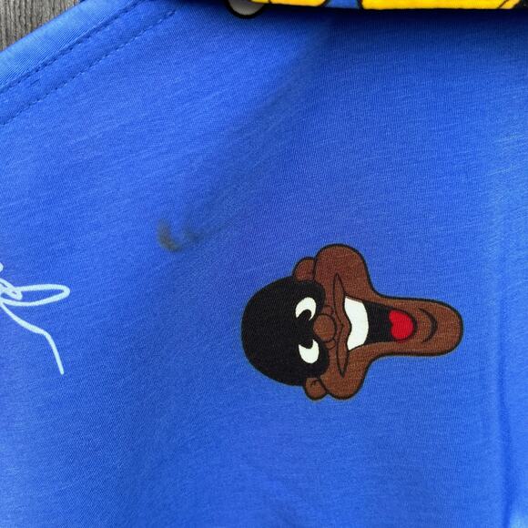 Platinum Fubu Vintage Fat Albert Brown Hornet Blue button up shirt Size Large - Picture 5 of 5